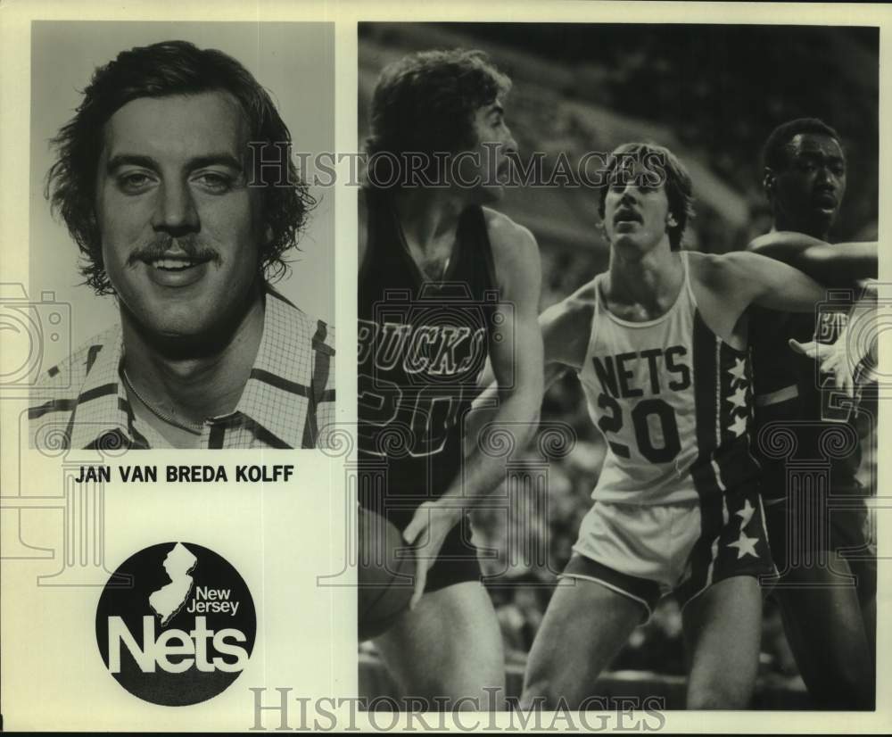 Press Photo New Jersey Nets Basketball Player Jan Van Breda Kolff Plays Defense- Historic Images