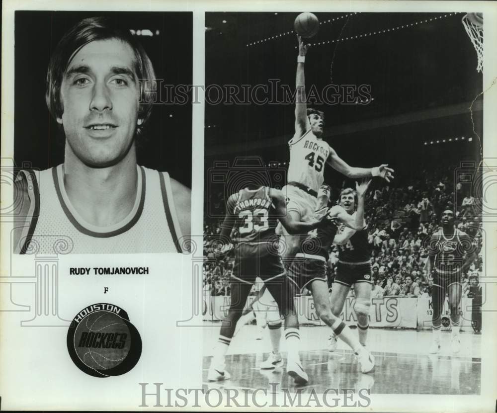 Press Photo Houston Rockets Basketball Player Rudy Tomjanovich Goes Up For Shot- Historic Images