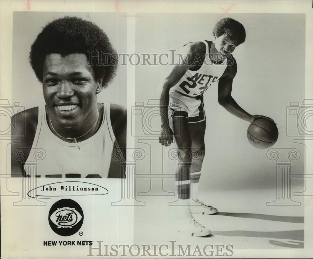 1980 Press Photo New York Nets Basketball Player John Willimason Dribbles- Historic Images