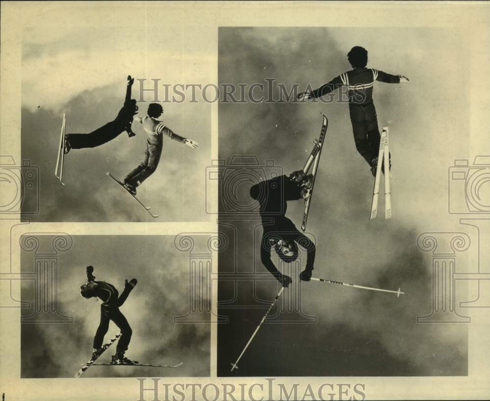 1978 Press Photo Ski Aerialists Perform Free-Style Feats in CBS Television Movie- Historic Images