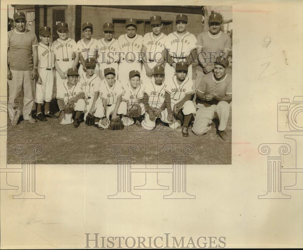 Press Photo Dodgers Little League Baseball Championship Team & Coaches- Historic Images