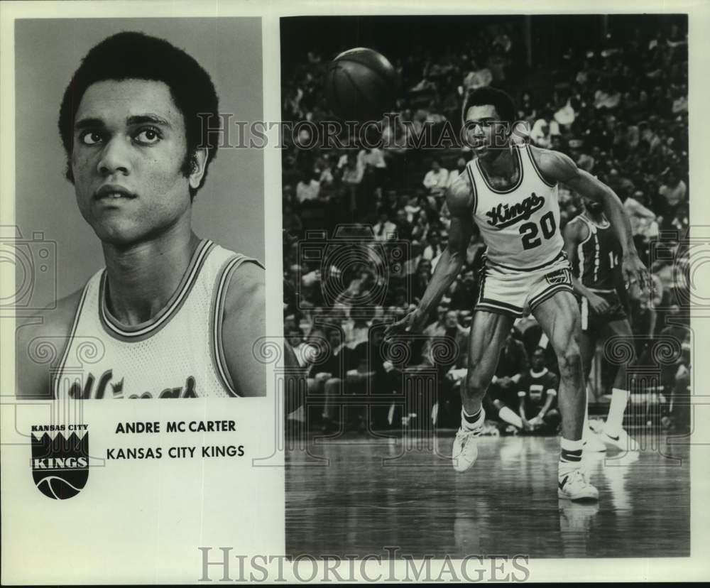 Press Photo Kansas City Kings Basketball Player Andre McCarter on Court in Game- Historic Images