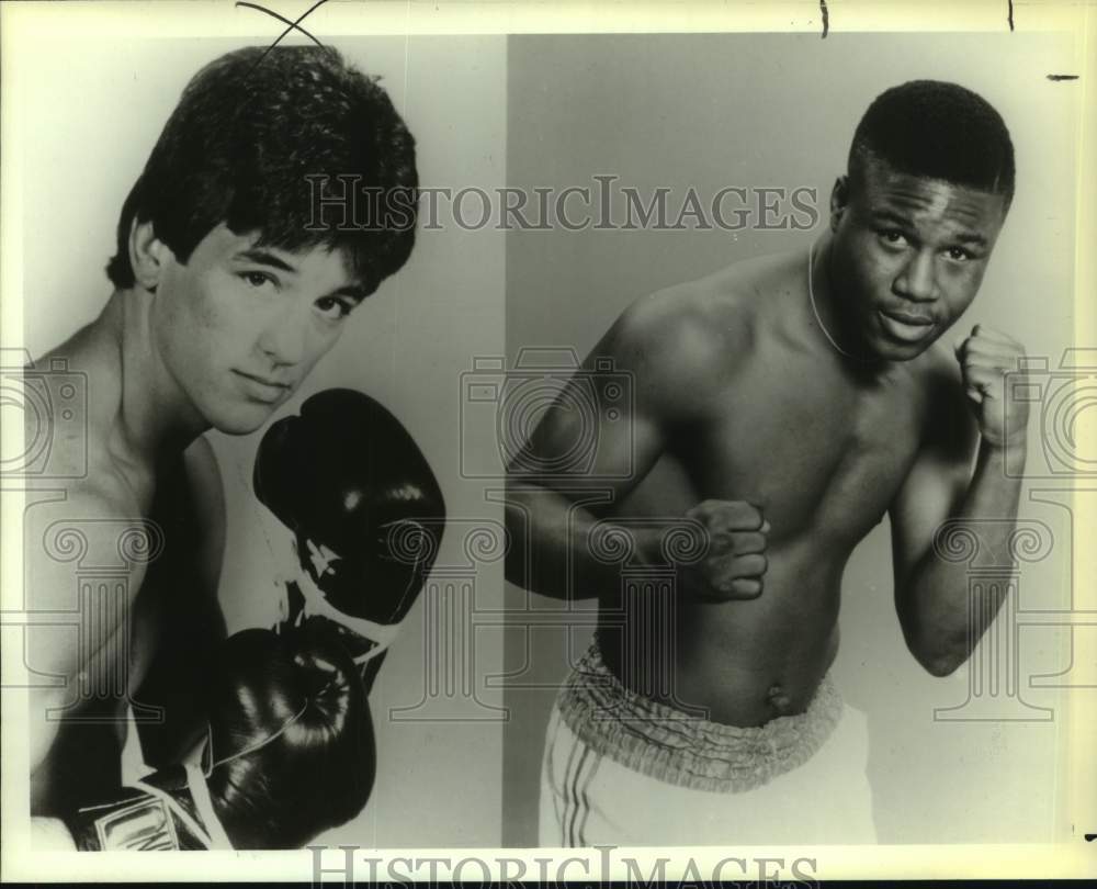 1986 Press Photo Boxers Meldrick Taylor & "Rockin'" Robin Blake - sas20936- Historic Images