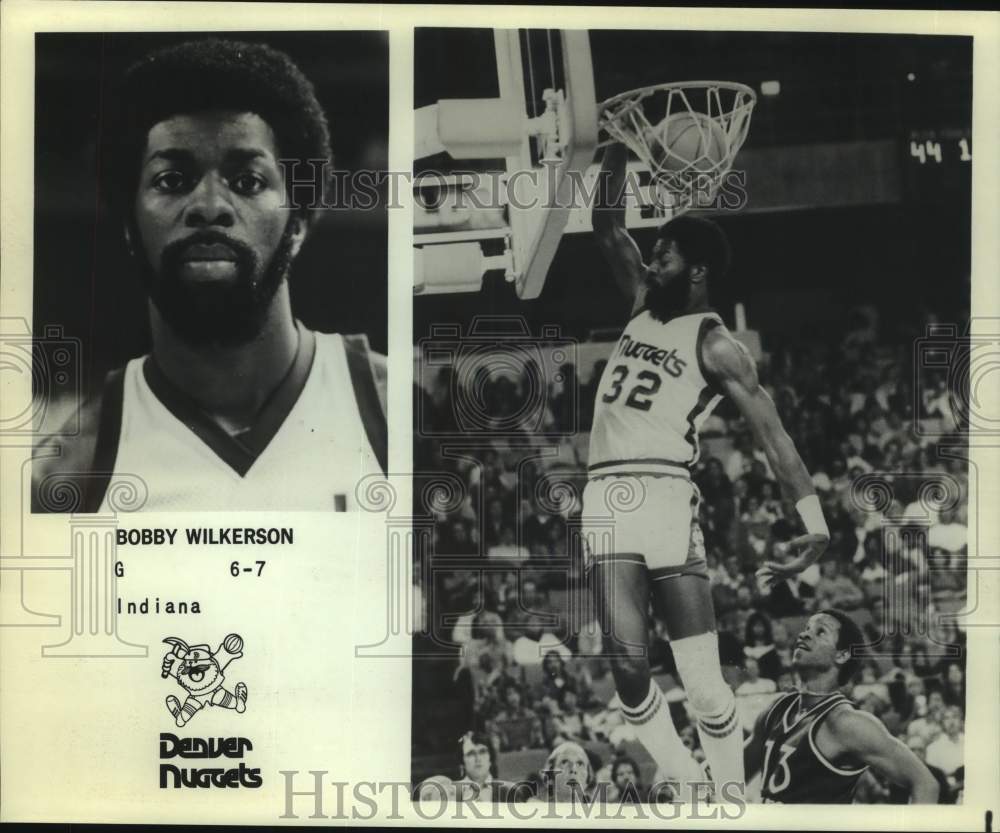 Press Photo Denver Nuggets Basketball Player Bobby Wilkerson Dunks During Game- Historic Images