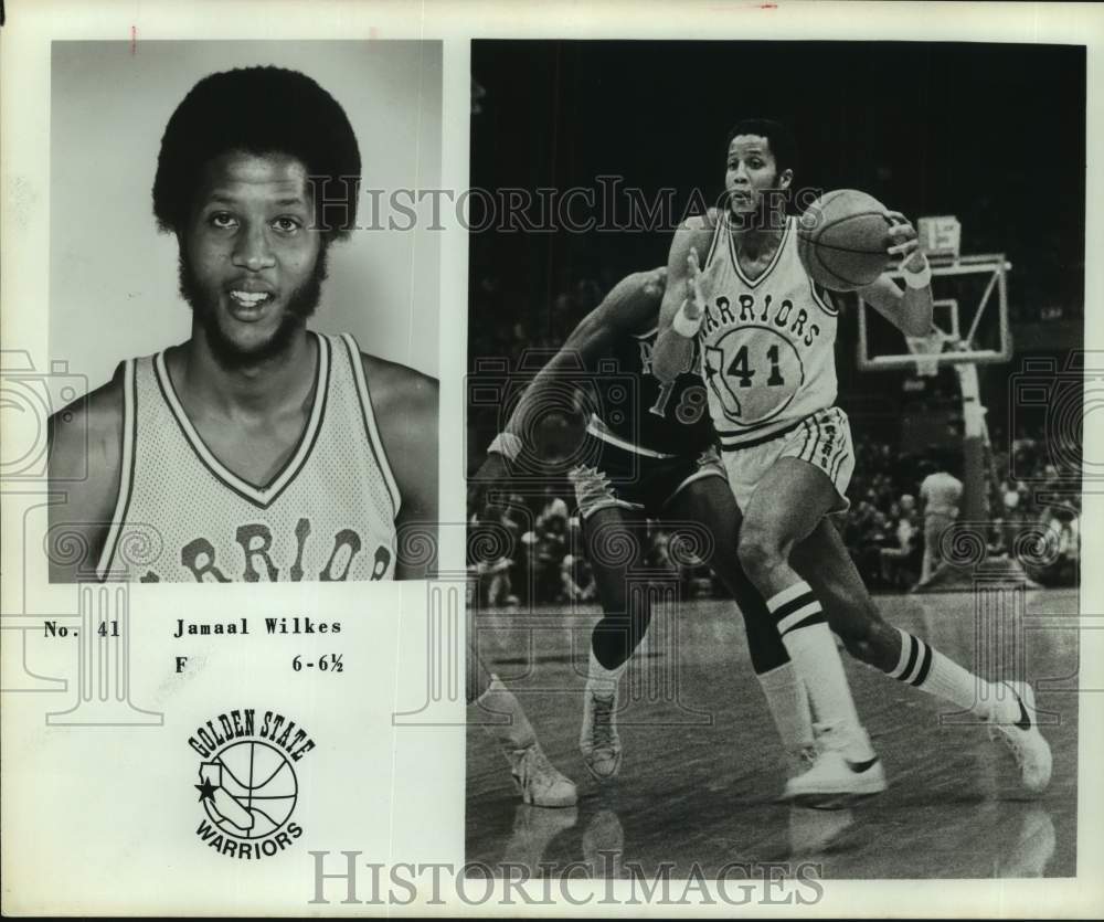 Press Photo Golden State Warriors Basketball Player Jamaal Wilkes Dribbles- Historic Images