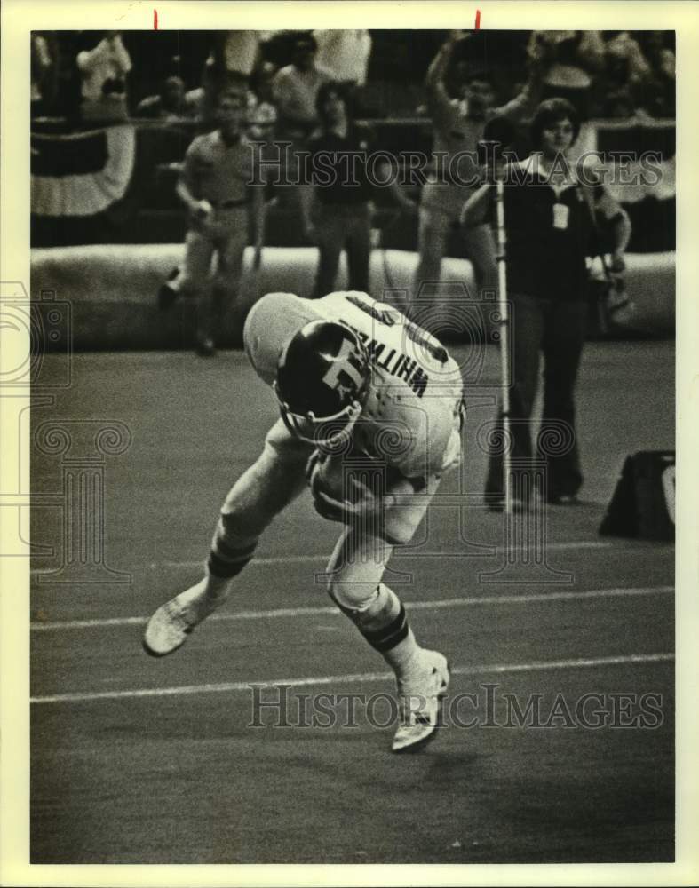 Press Photo Texas A&M Football Player Mike Whitwell Catches Touchdown Pass- Historic Images