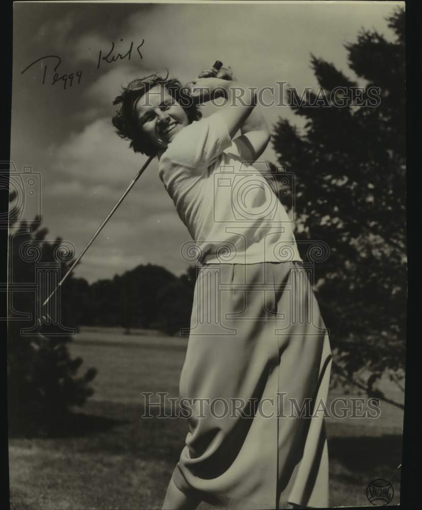 Press Photo Golfer Peggy Kink Smiling With Club - sas21036- Historic Images