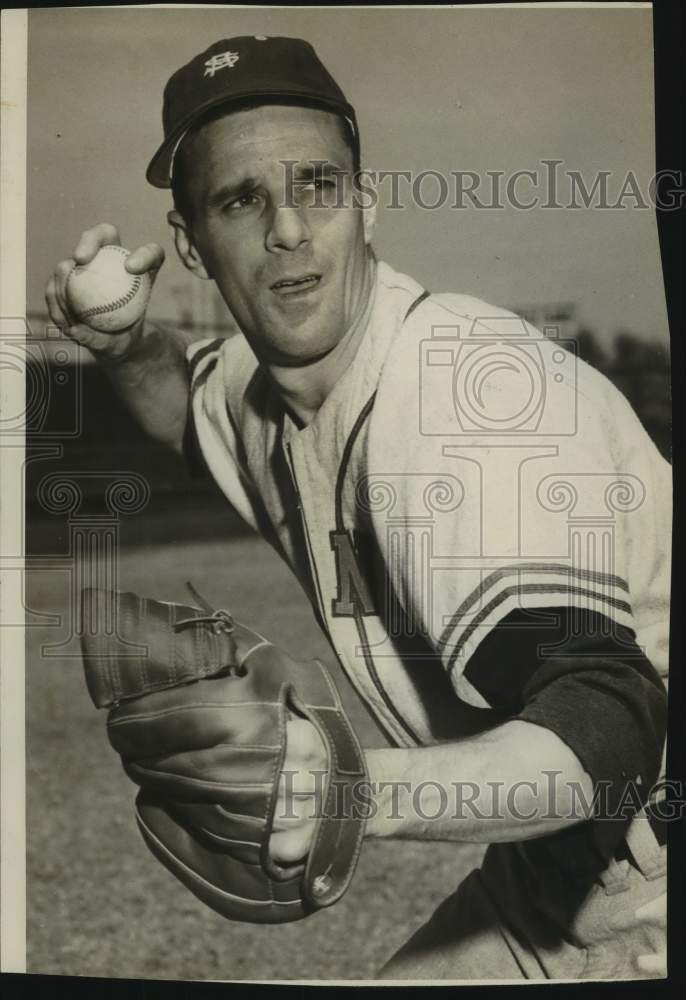 1950 Press Photo Baseball Player John Sullivan Prepares to Throw Ball- Historic Images