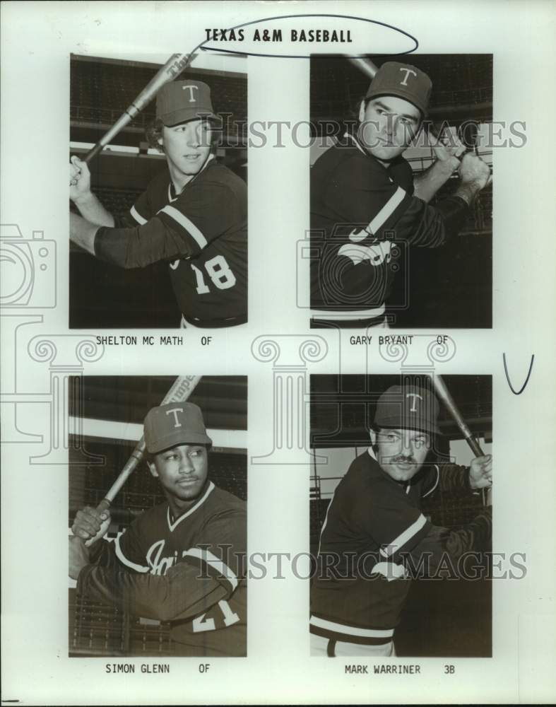 Press Photo Texas A&M University Baseball Players Headshots - sas21328- Historic Images