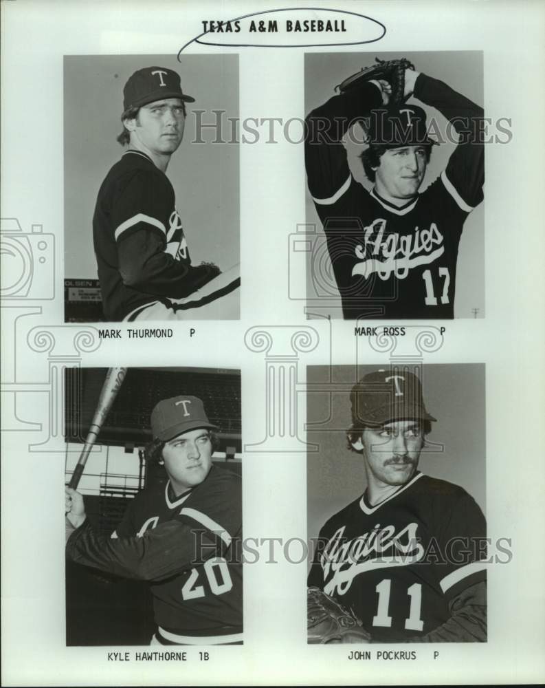 Press Photo Texas A&M University Baseball Player Portraits - sas21330- Historic Images