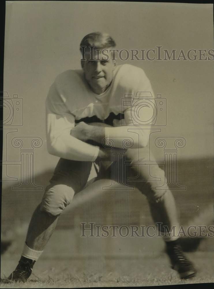 1950 Press Photo Football Player EJ Swindler in Crouching Stance - sas21348- Historic Images