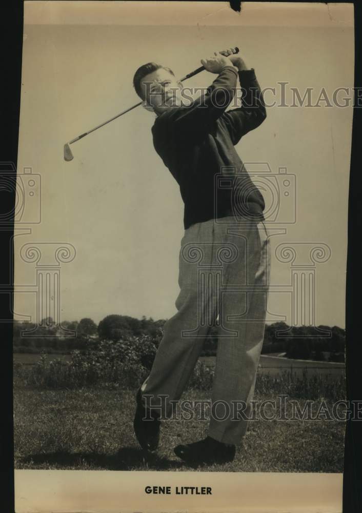 1958 Press Photo Golfer Gene Littler Watches Shot - sas21554- Historic Images