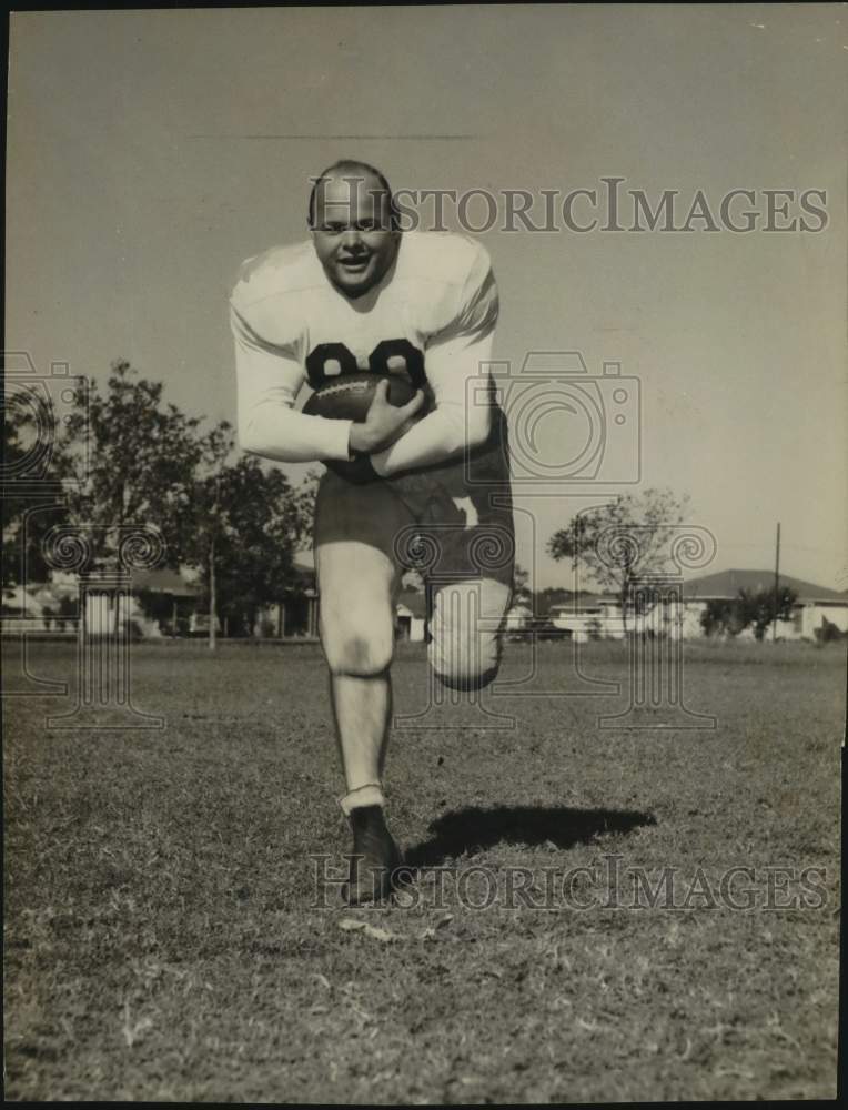 1951 Press Photo Trinity University Football Player Don Manix Runs the Ball- Historic Images