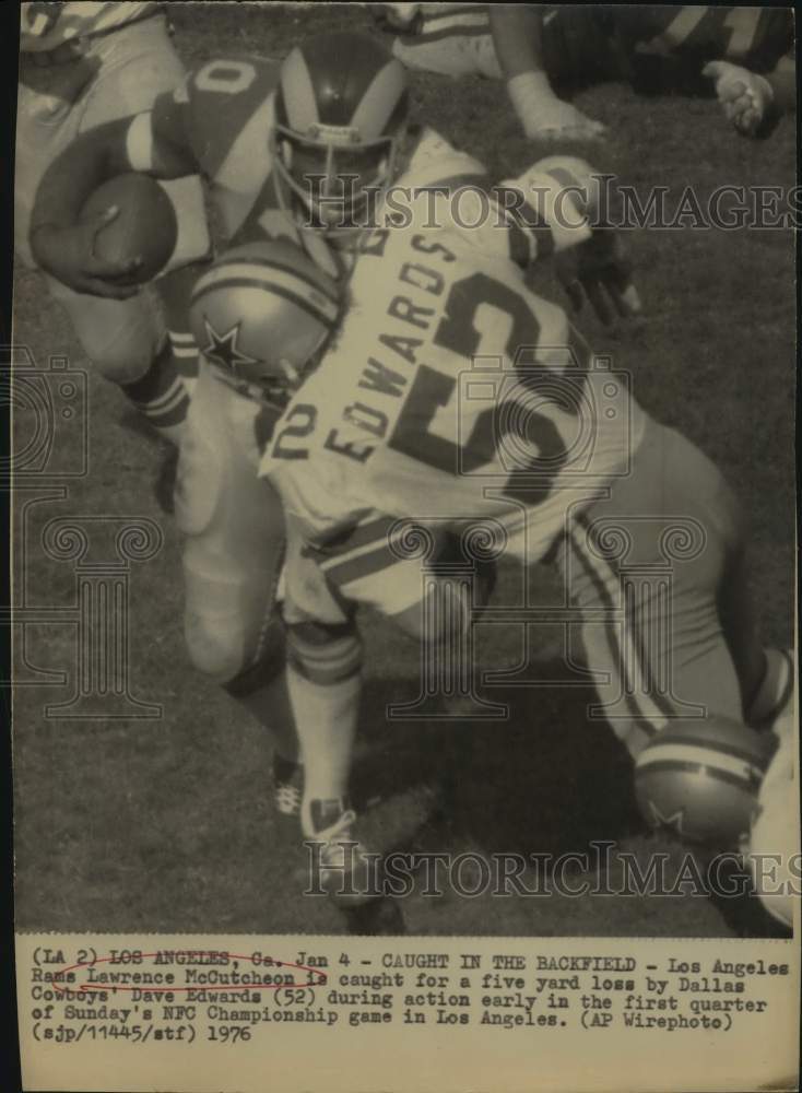1976 Press Photo Los Angeles Rams & Dallas Cowboys Play NFC Champion Football- Historic Images