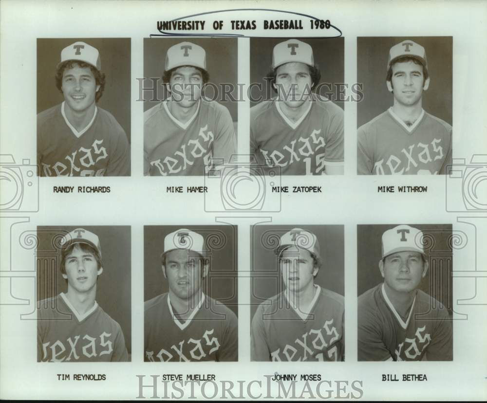 1980 Press Photo University of Texas Baseball Team Member Portraits - sas22095- Historic Images