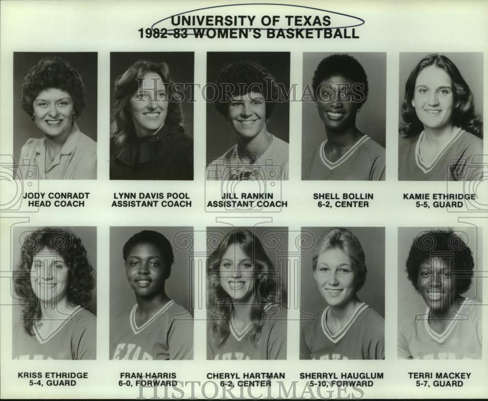 1982 Press Photo University of Texas Women's Basketball Team Member Portraits- Historic Images