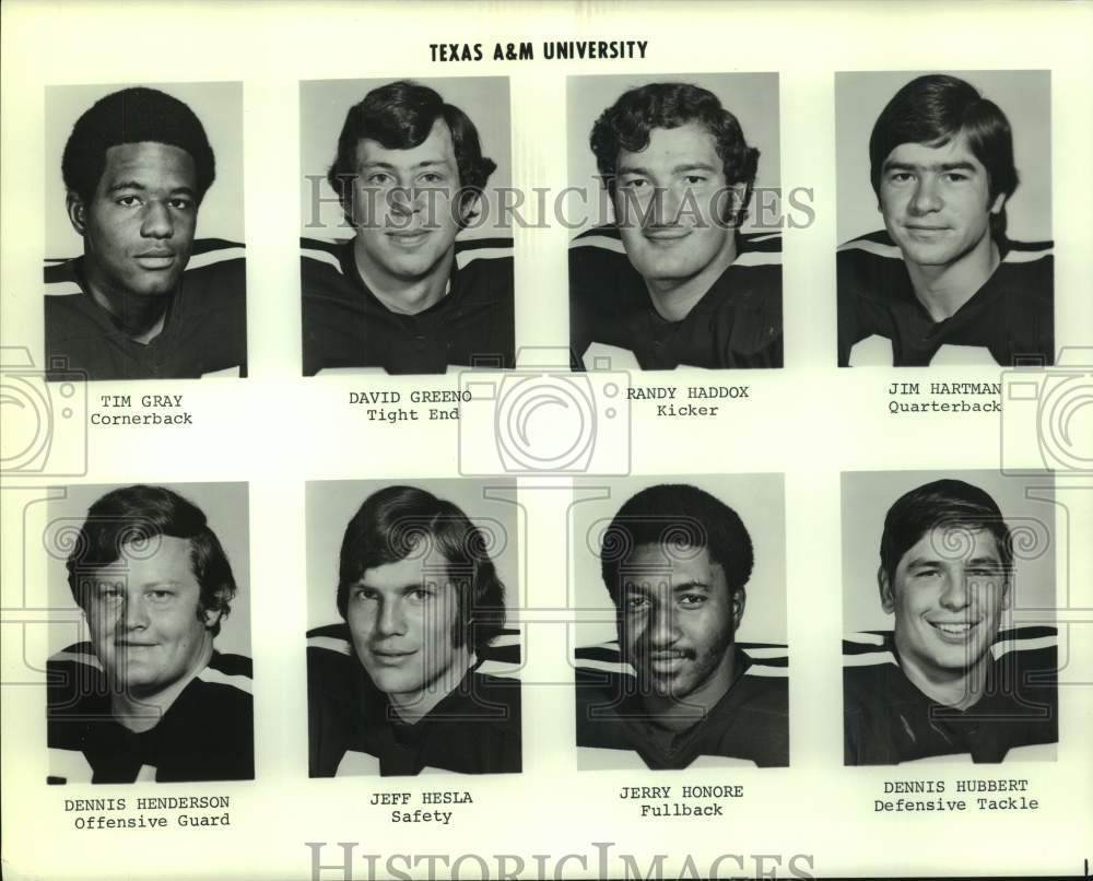 Press Photo Texas A&amp;M University Football Team Member Portraits - sas22107- Historic Images