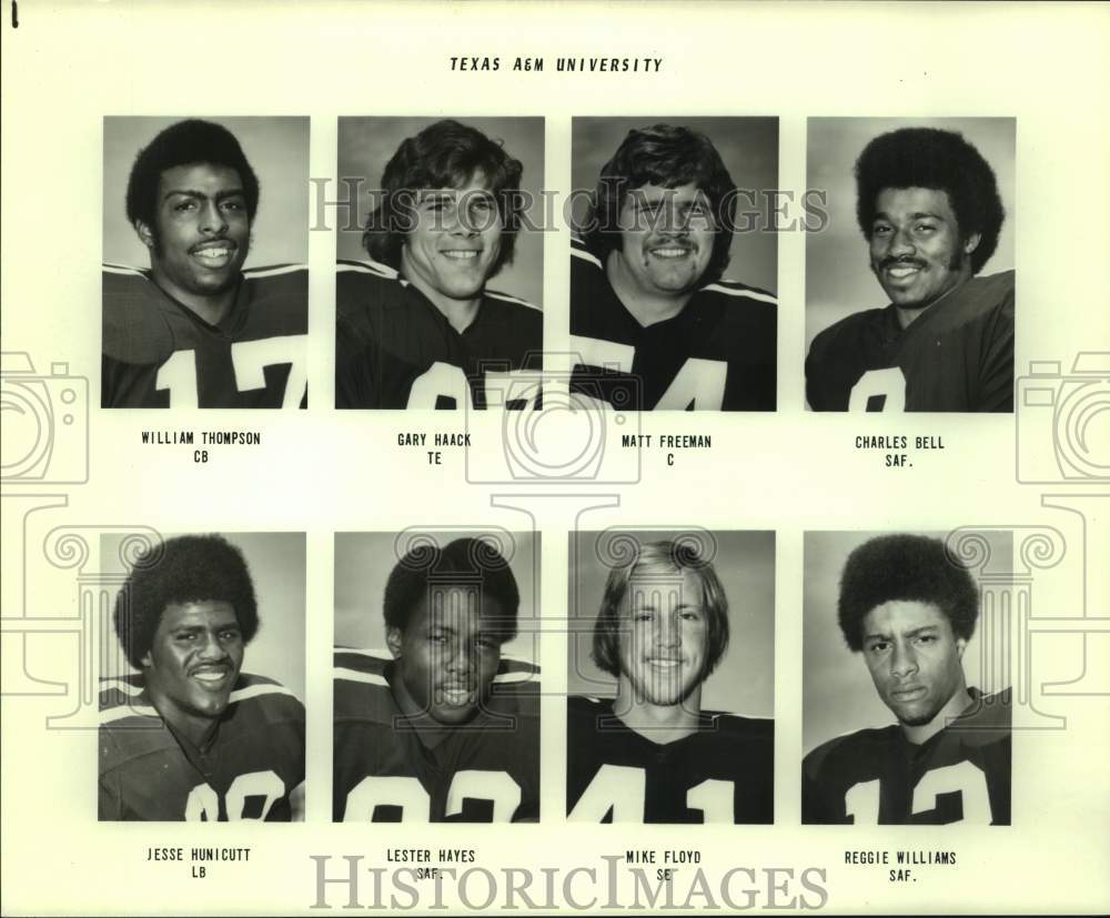 Press Photo Texas A&amp;M University Football Team Member Portraits - sas22116- Historic Images