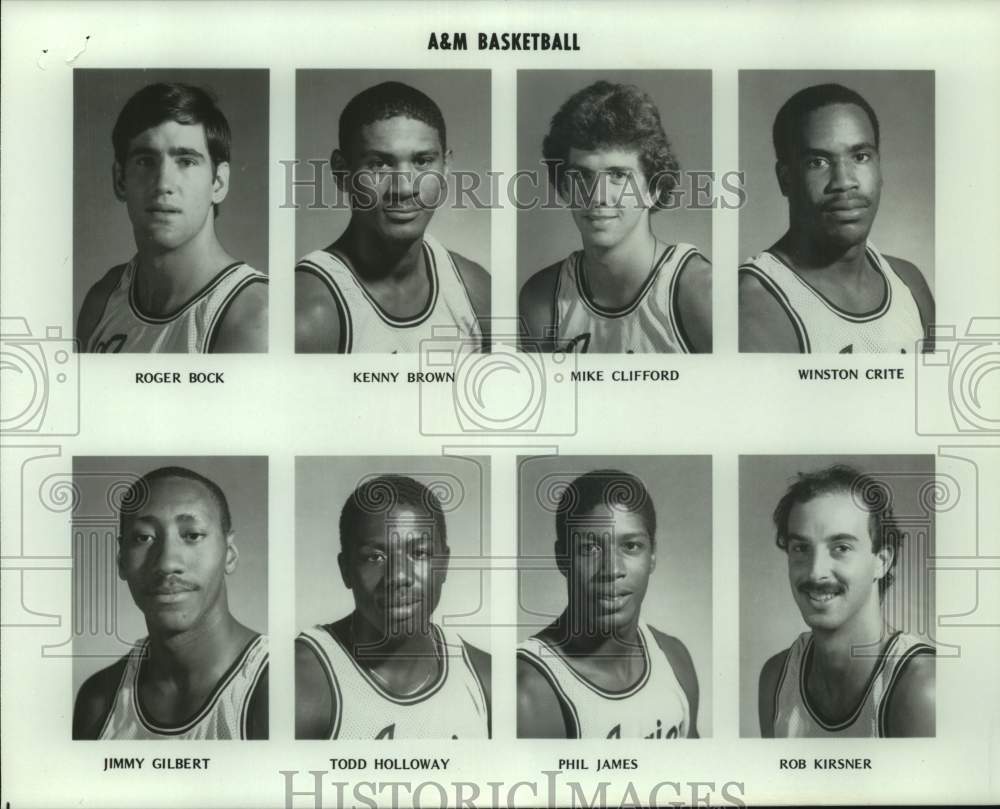 Press Photo Texas A&amp;M University Basketball Team Member Portraits - sas22119- Historic Images