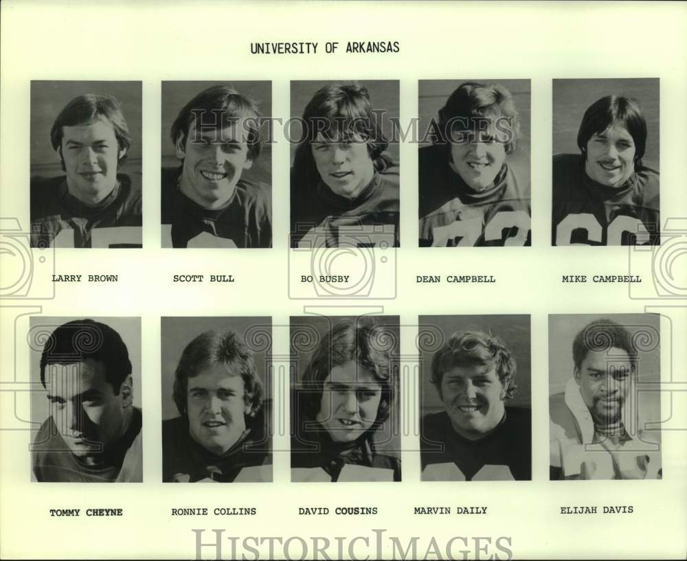 Press Photo University of Arkansas Football Team Member Portraits - sas22190- Historic Images
