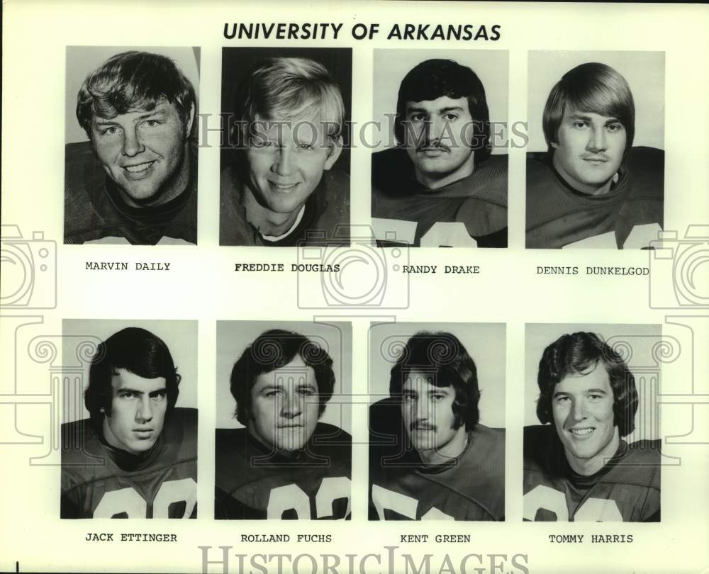 Press Photo University of Arkansas Football Team Member Portraits - sas22201- Historic Images