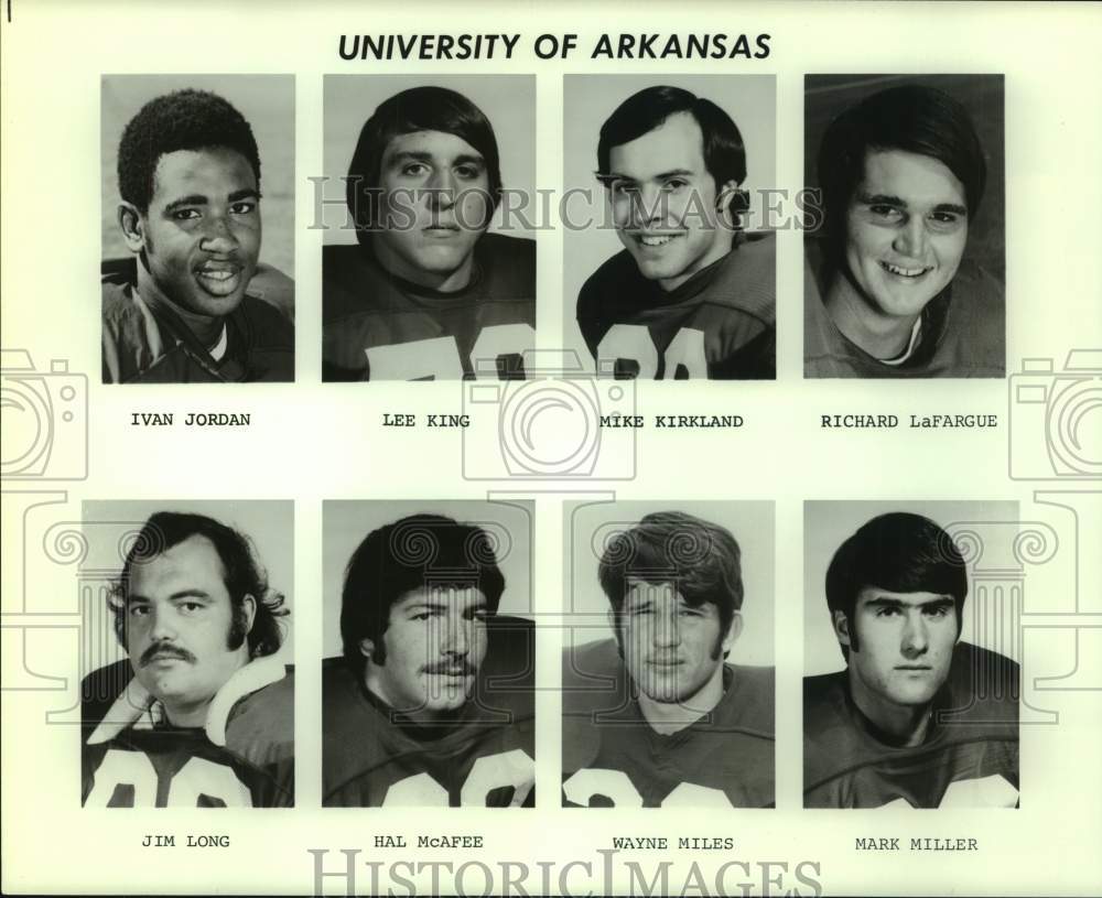 Press Photo University of Arkansas Football Team Member Portraits - sas22203- Historic Images