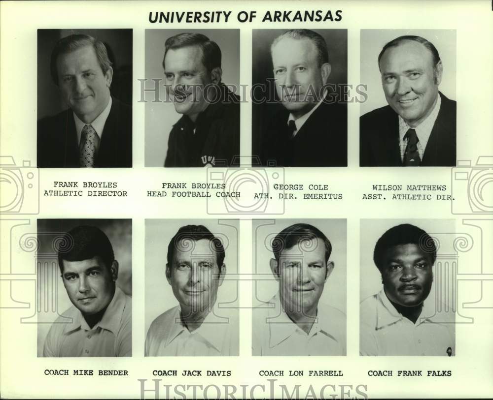 Press Photo University of Arkansas Athletic Officials & Football Coach Portraits- Historic Images