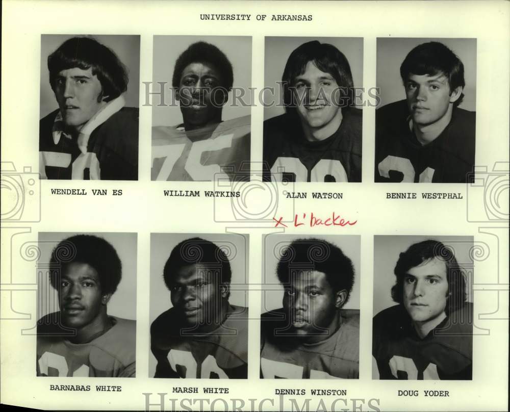 Press Photo University of Arkansas Football Team Member Portraits - sas22211- Historic Images
