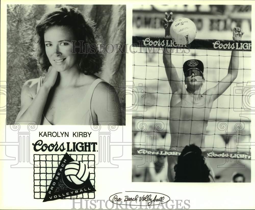 Press Photo Pro Beach Volleyball Player Karolyn Kirby Portrait & Action Shot- Historic Images