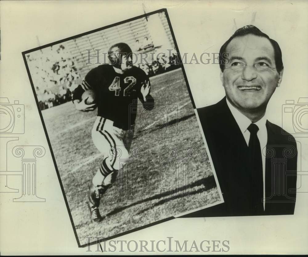 1978 Press Photo Football Player Sid Luckman Portrait & Action Shot - sas22244- Historic Images