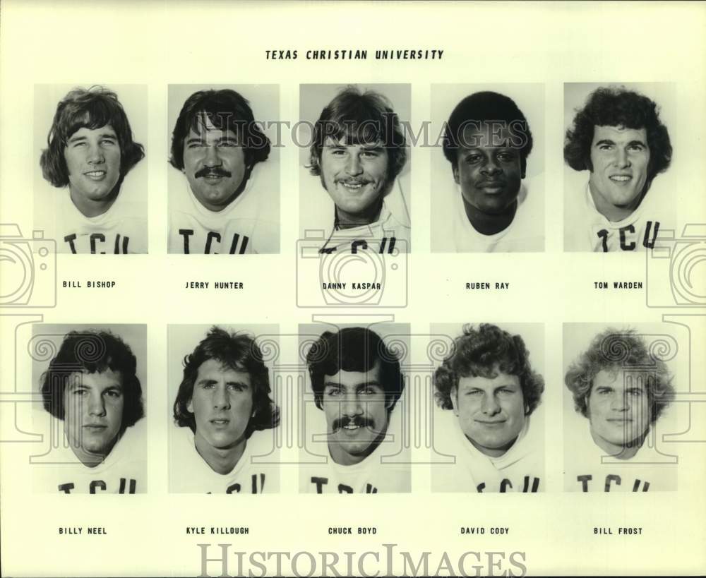 Press Photo Texas Christian University Football Team Member Portraits- Historic Images