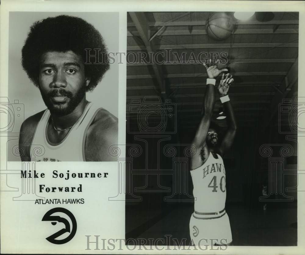 Press Photo Atlanta Hawks Basketball Player Mike Sojouner - sas22358- Historic Images