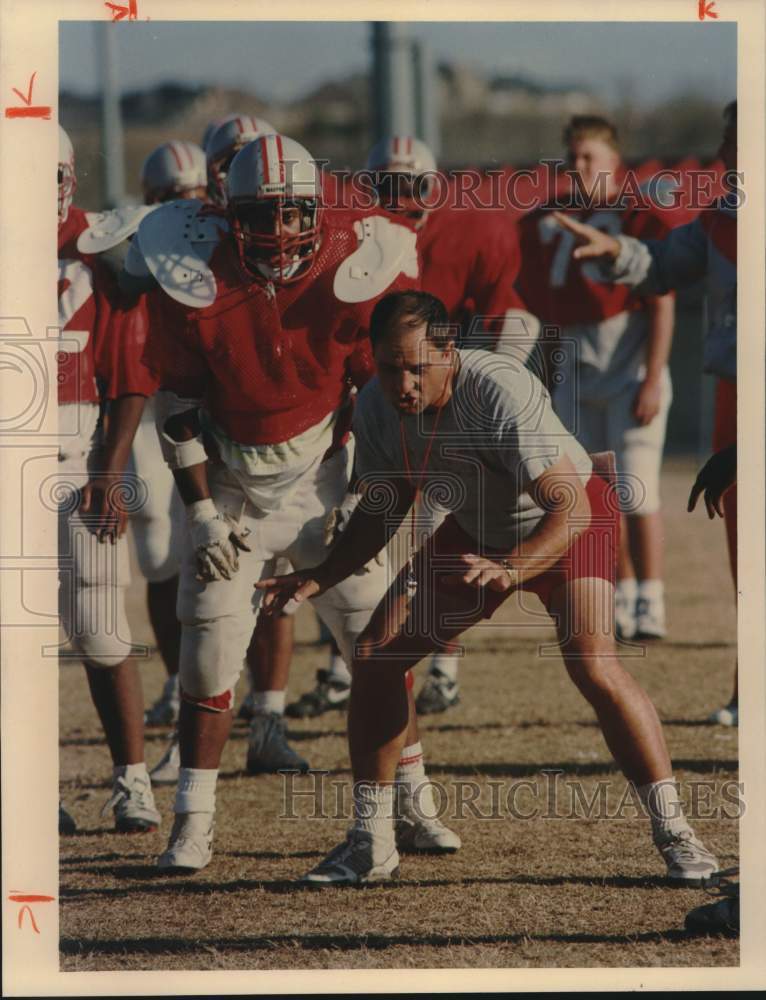 1990 Press Photo Judson High School Football D.W. Rutledge at Practice- Historic Images