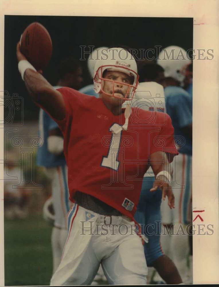 1988 Press Photo Houston Oilers Football Player Warren Moon, San Marcos, Texas- Historic Images