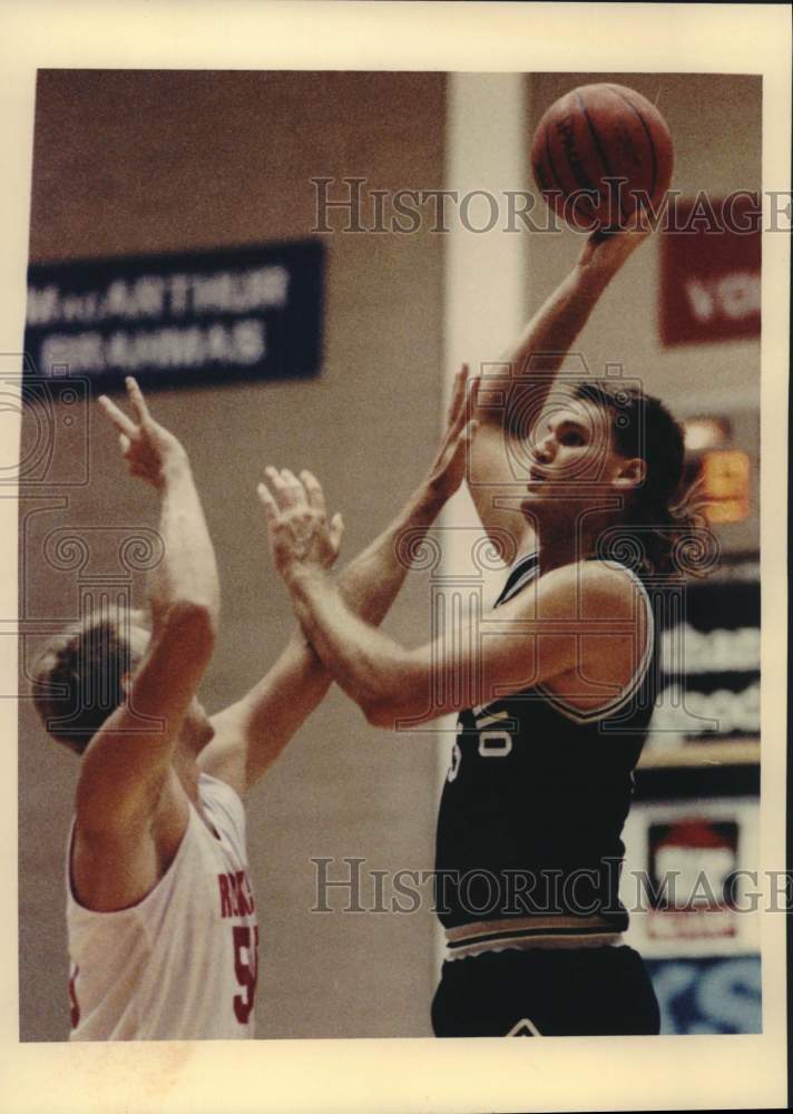 Press Photo San Antonio Spurs &amp; Houston Rockets Play Basketball - sas22751- Historic Images