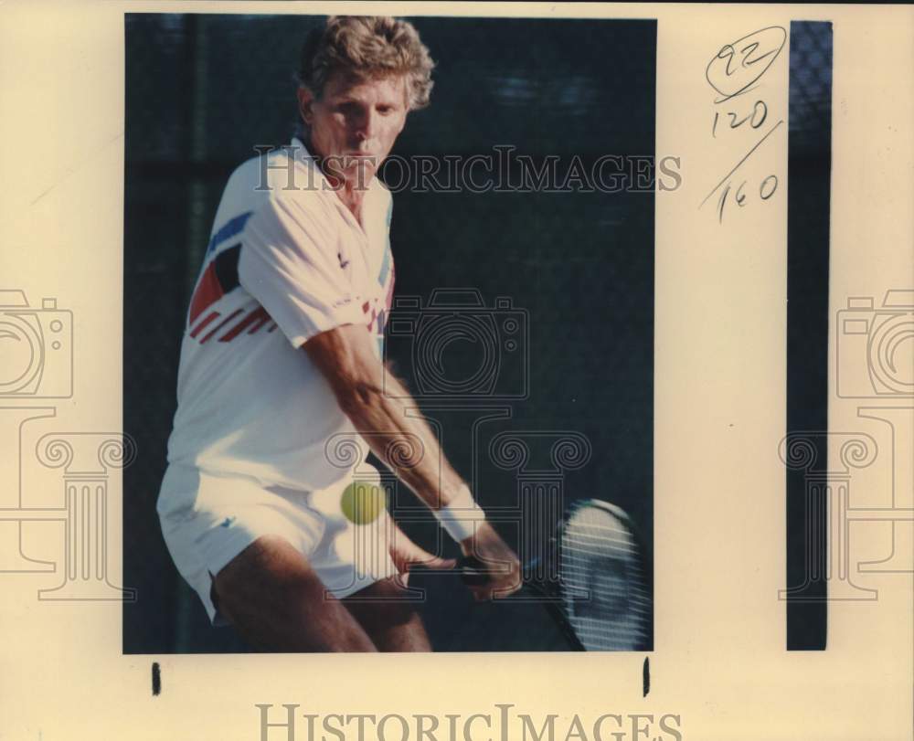 Press Photo Tennis Player Jaime Fillol Returns Shot at Dominion Tennis Center- Historic Images