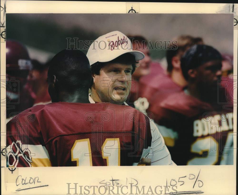 Press Photo Southwest Texas College Football Jim Bob Helduser - sas23207- Historic Images