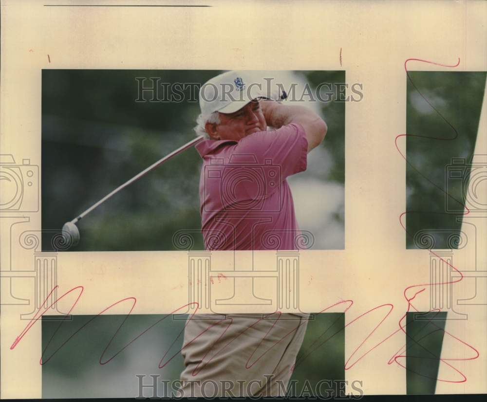 1989 Press Photo Golfer Carl Werner Tees Off in City Tournament at Olmos Basin- Historic Images
