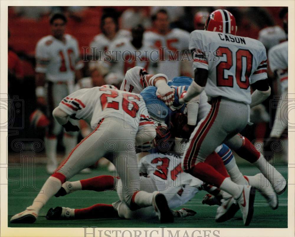 1987 Press Photo Houston Oilers &amp; Atlanta Falcons Play Football Game - sas23361- Historic Images