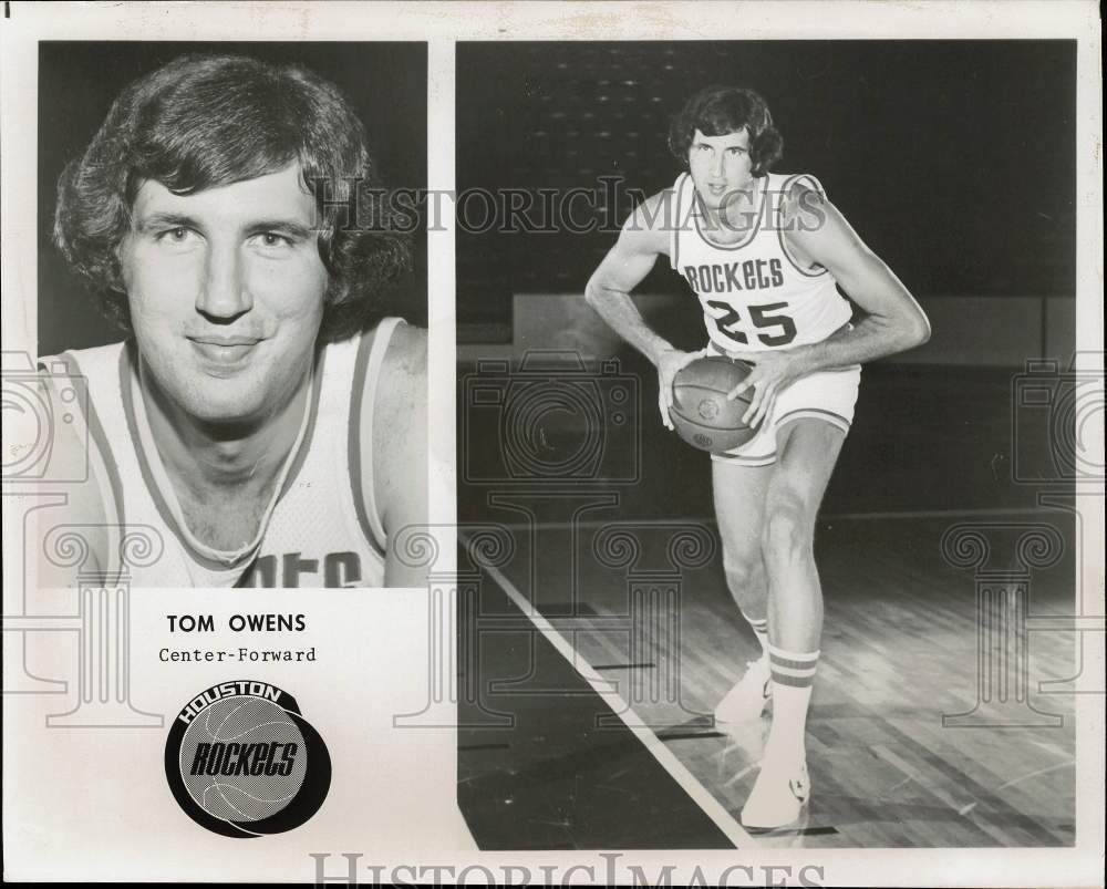 Press Photo Houston Rockets Basketball Player Tom Owens - sas23661- Historic Images