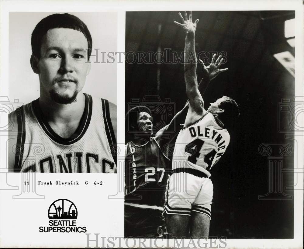 Press Photo Seattle Supersonics Basketball Player Frank Oleynick - sas23666- Historic Images