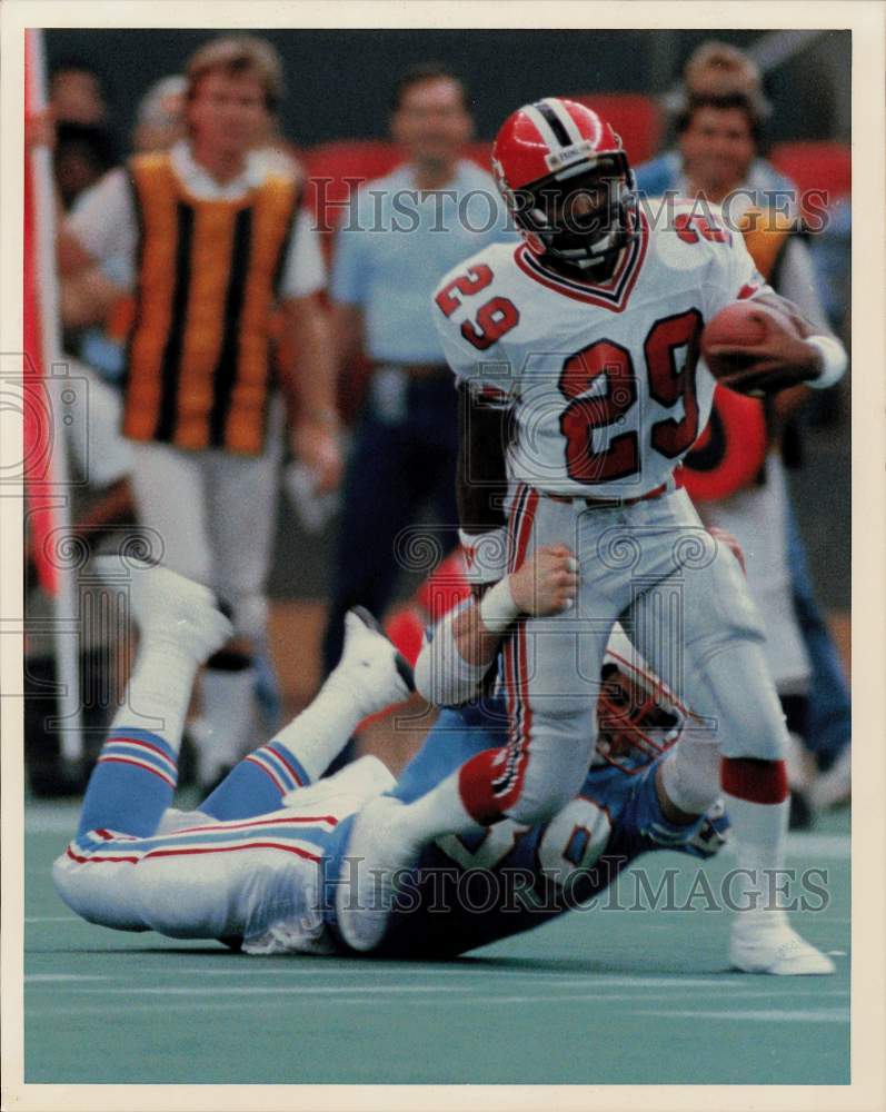 1987 Press Photo Houston Oilers &amp; Atlanta Falcons Play Football - sas24098- Historic Images