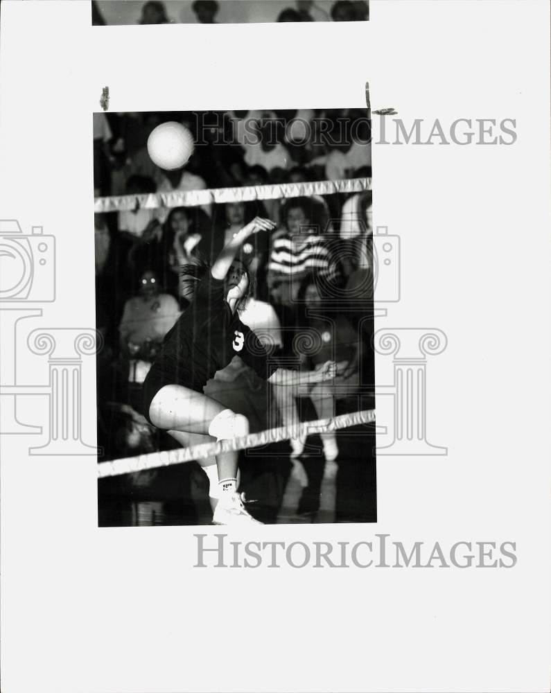 1982 Press Photo Melanie Ozuna plays a Providence-Edison volleyball match- Historic Images