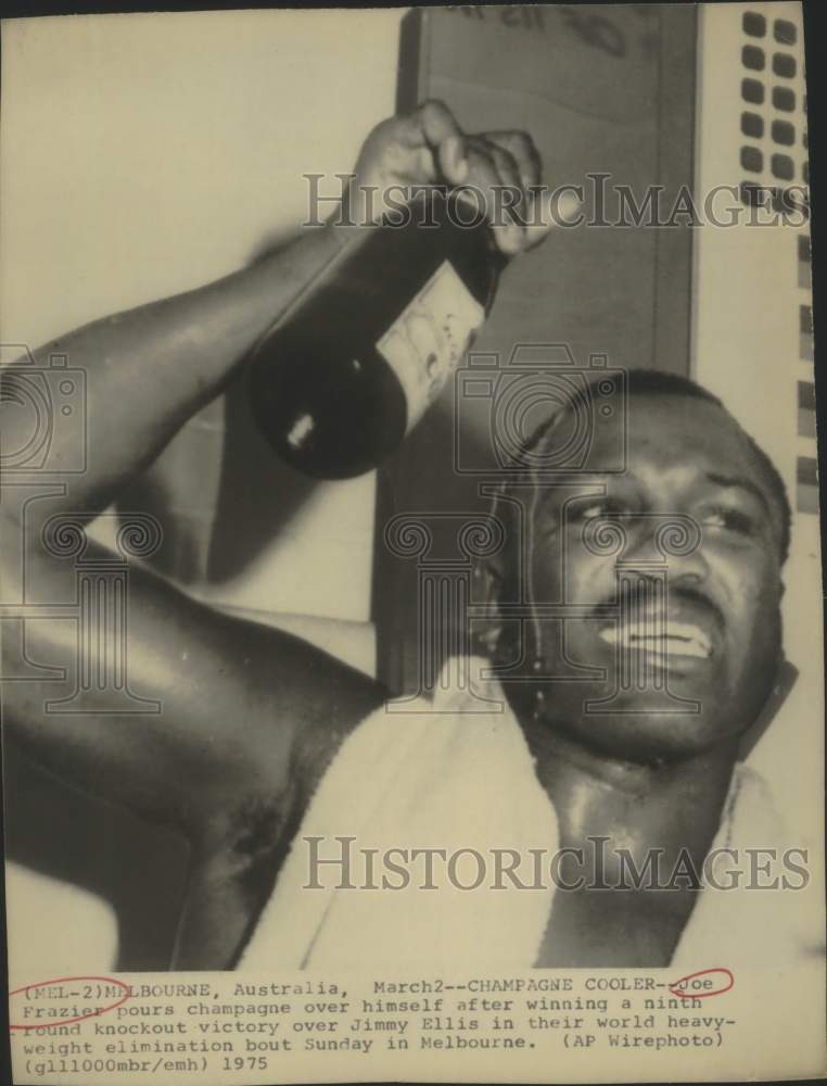 1975 Press Photo Boxer Joe Frazier in Melbourne - sax00378- Historic Images