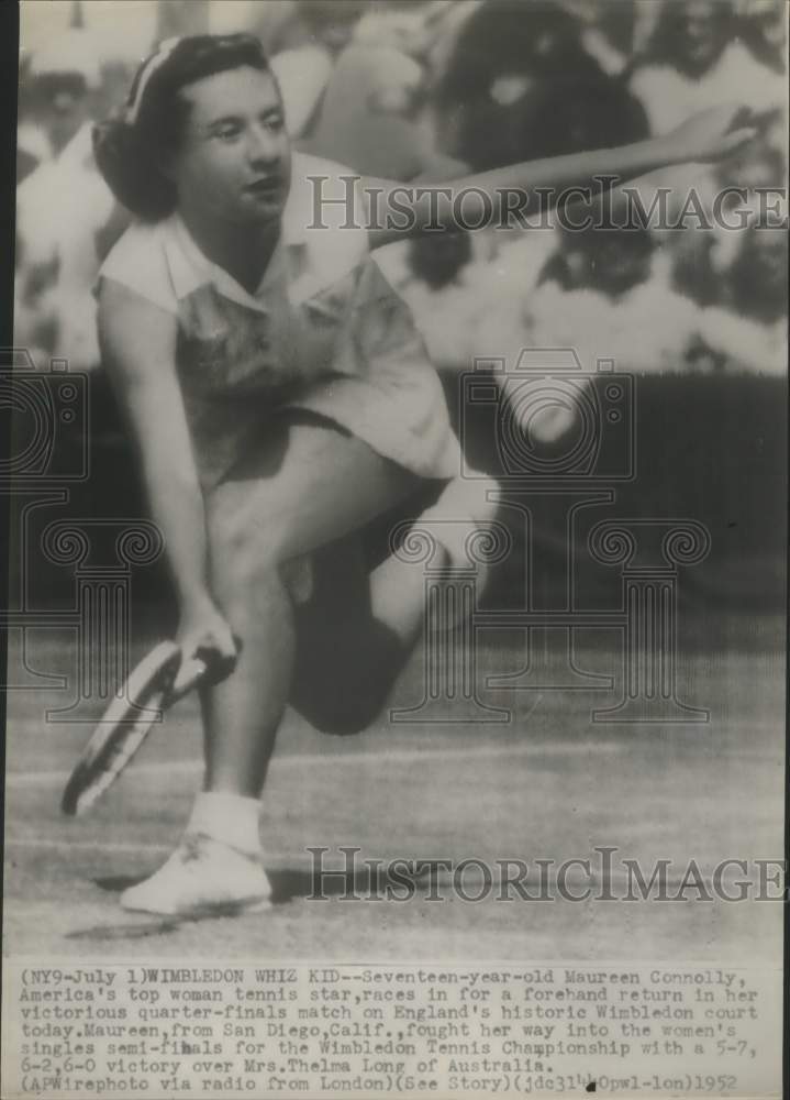 1952 Press Photo Tennis Player Maureen Connolly - sax00525- Historic Images