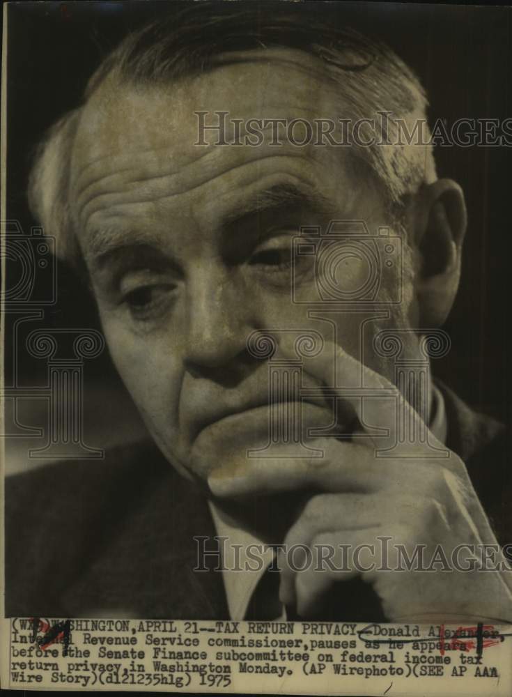 1975 Press Photo Donald Alexander, Internal Revenue Service Commissioner