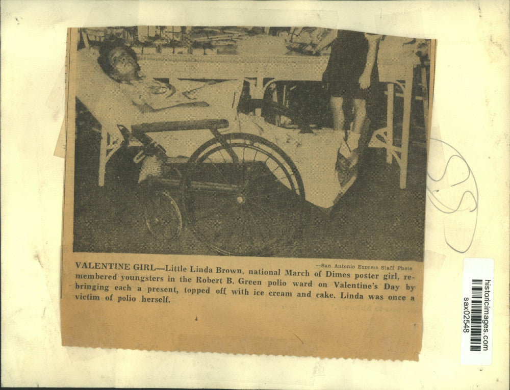 Press Photo Linda Brown, National March of Dimes Poster Girl on Valentine's Day