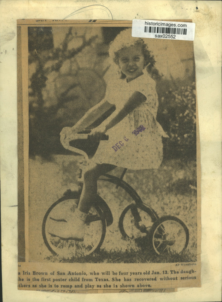 1948 Press Photo Irish Brown of San Antonio from Texas, March of Dimes Poster