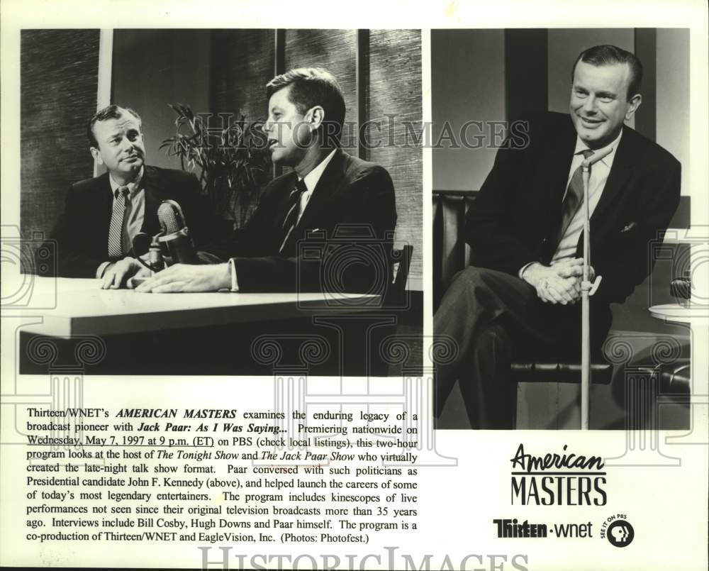 1997 Press Photo Television Host Jack Paar with President John F. Kennedy