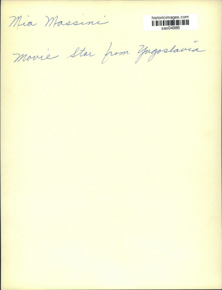 Press Photo Mia Massini, Movie Star form Yugoslavia - sax04986